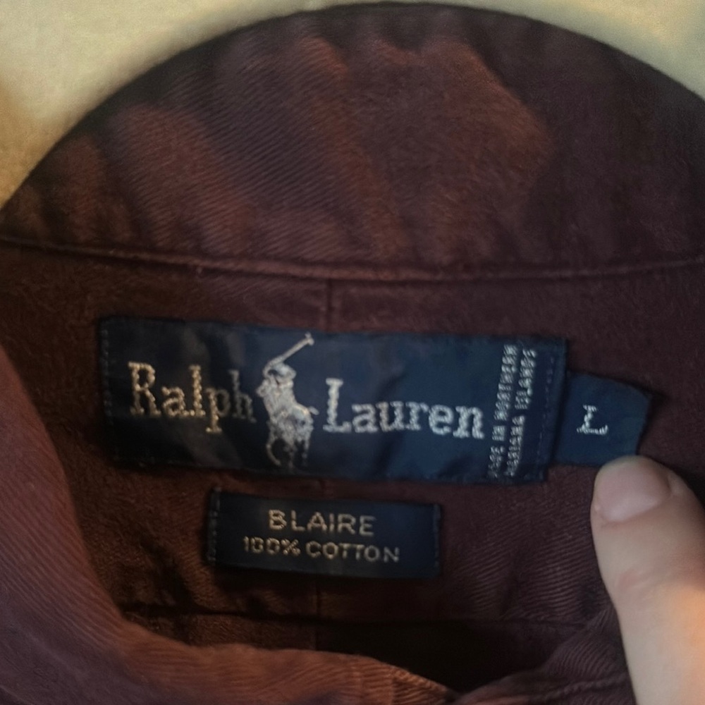 Ralph Lauren Maroon Casual Button Down Shirt - Picture 2 of 5